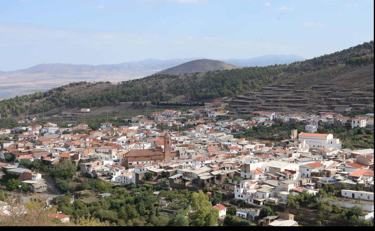 Imagen panorámica del pueblo ubicado en la comarca de Guadix 