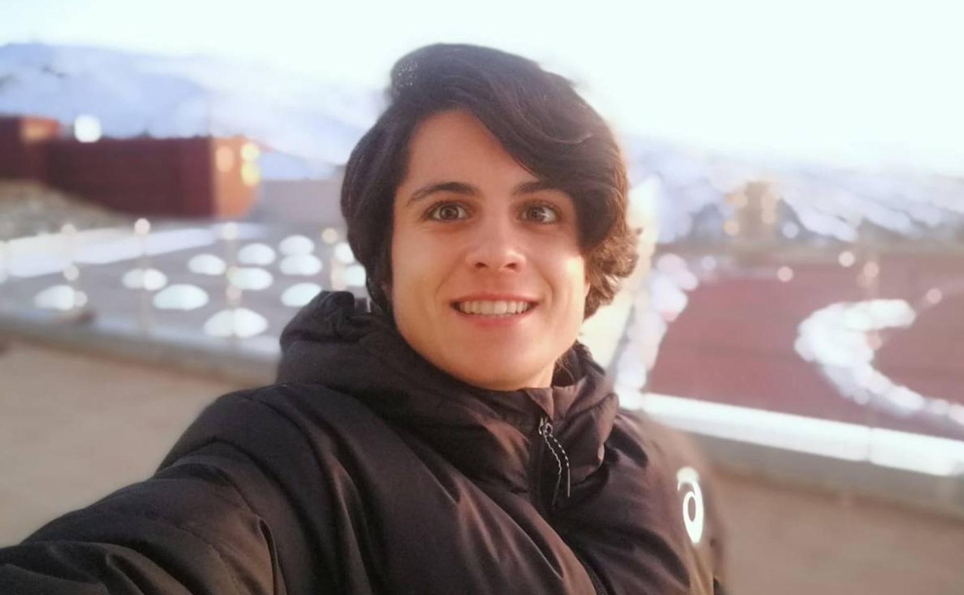 María Pérez se hace un 'selfi' para IDEAL ayer en el CAR de Sierra Nevada. 