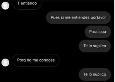 Imagen secundaria 1 - Capturas de algunas de las conversaciones que la joven entregó a la Policía junto a las denuncias.