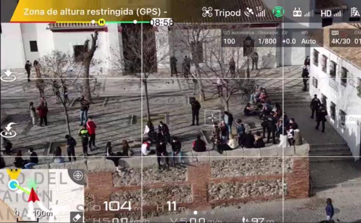 Imagen captada por uno de los drones del mirador de San Nicolás.