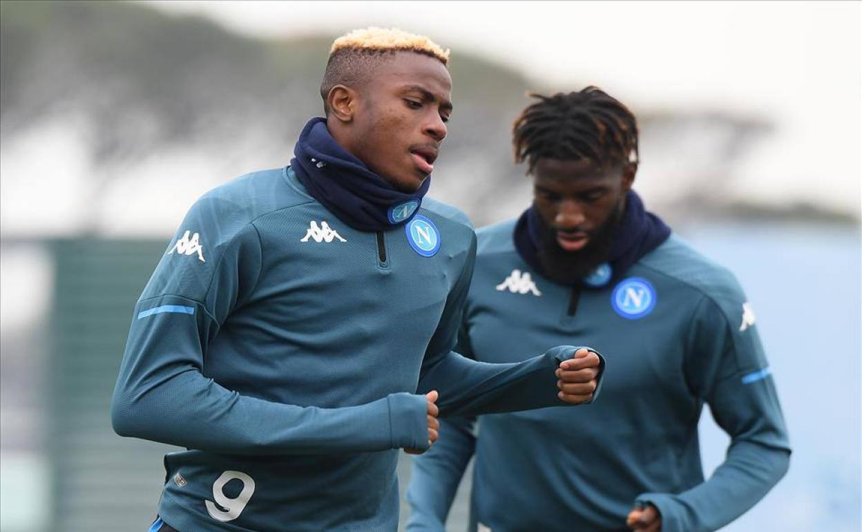 Osimhen durante uno de los entrenamientos de la semana pasada. 