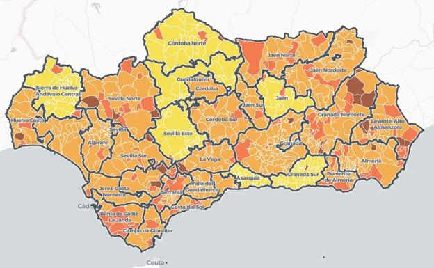 Consulta si tu municipio está en «riesgo extremo» por covid con la tasa de todos los pueblos de Andalucía