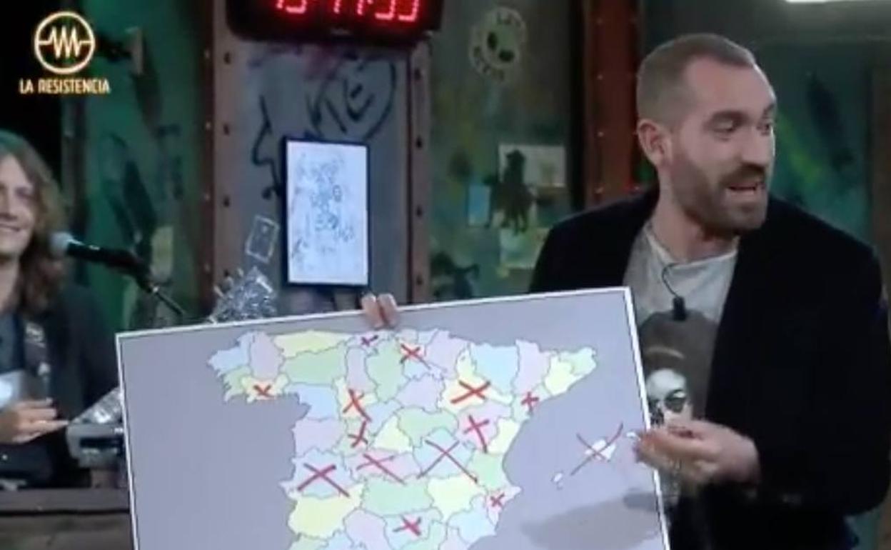 El cómico Jorge Ponce mientras hablaba de Almería.