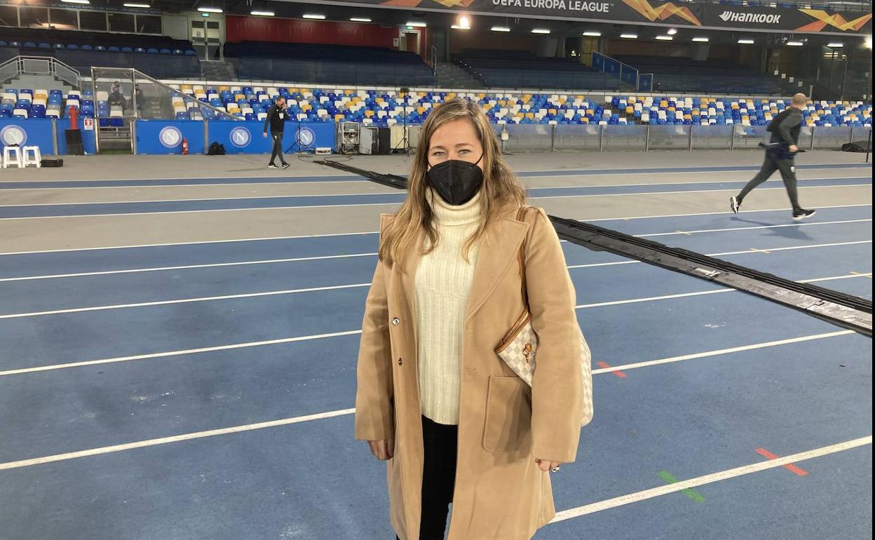 Patricia Rodríguez, en el estadio Diego Armando Maradona. 