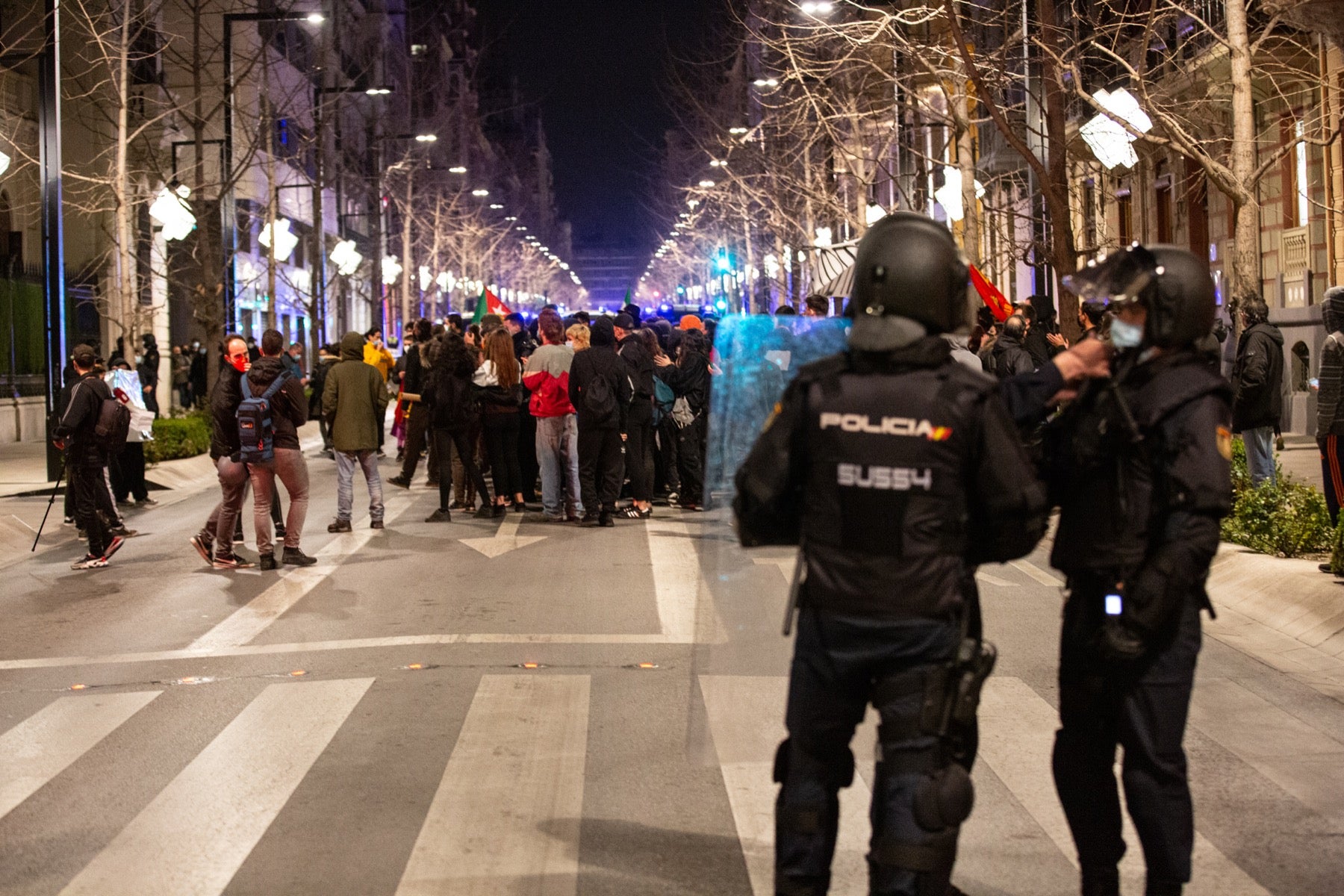 Manifestación entre Puerta Real y la Subdelegación del Gobierno.