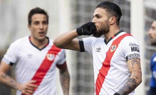 Antoñín celebra un gol esta temporada. 