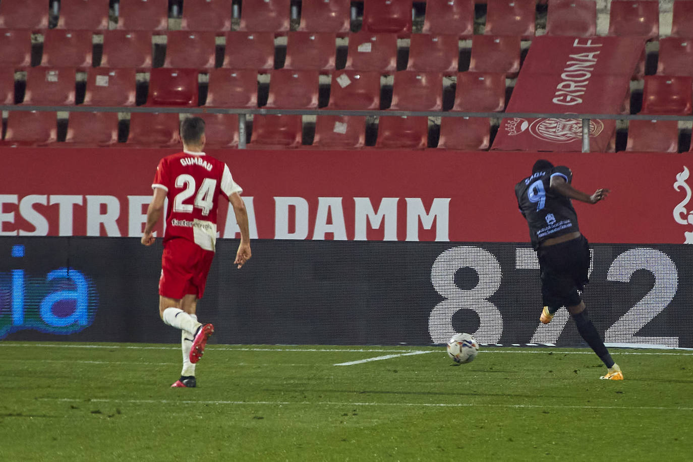 Lance del partido disputado ayer en Montilivi.