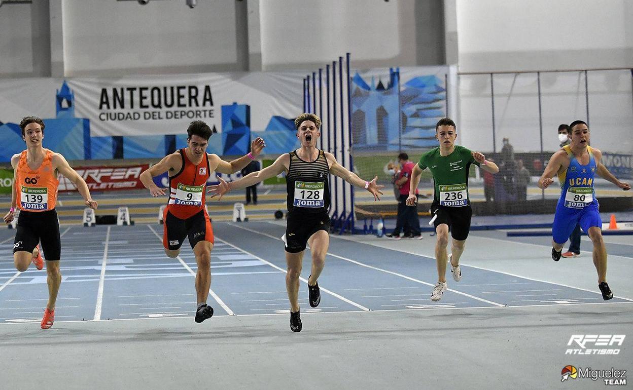 José Luis Jiménez, triunfador de su final de 60 metros lisos el sábado. 