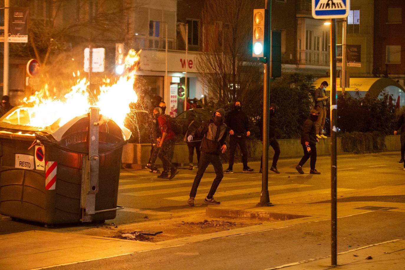 Un momento de los incidentes ocurridos en febrero en la capital granadina. 