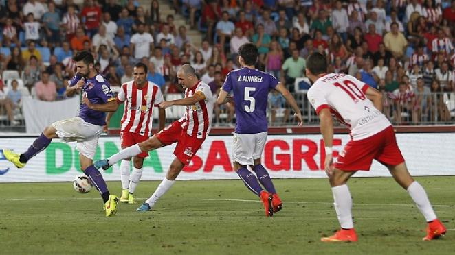 Soriano marcó el gol del Almería en la última visita del Espanyol, en la Liga 2014/15, que acabó con empate (1-1) en el partido del 'apagón'.