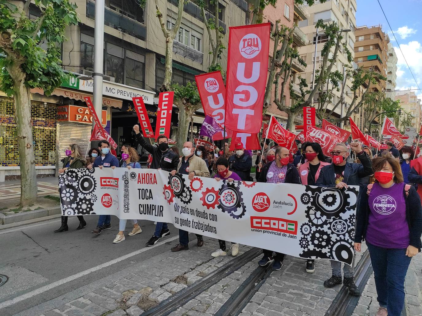 Manifestación en Jaén capital por el Día del Trabajo