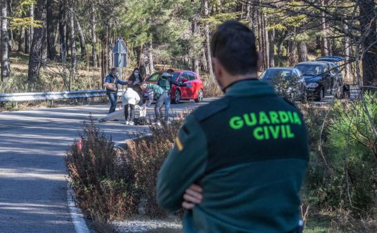 Guardia Civil en otro homicidio distinto registrado el pasado mes de diciembre en un paraje de la Sierra de Huétor, aunque la víctima fue secuestrada en Santa Fe 