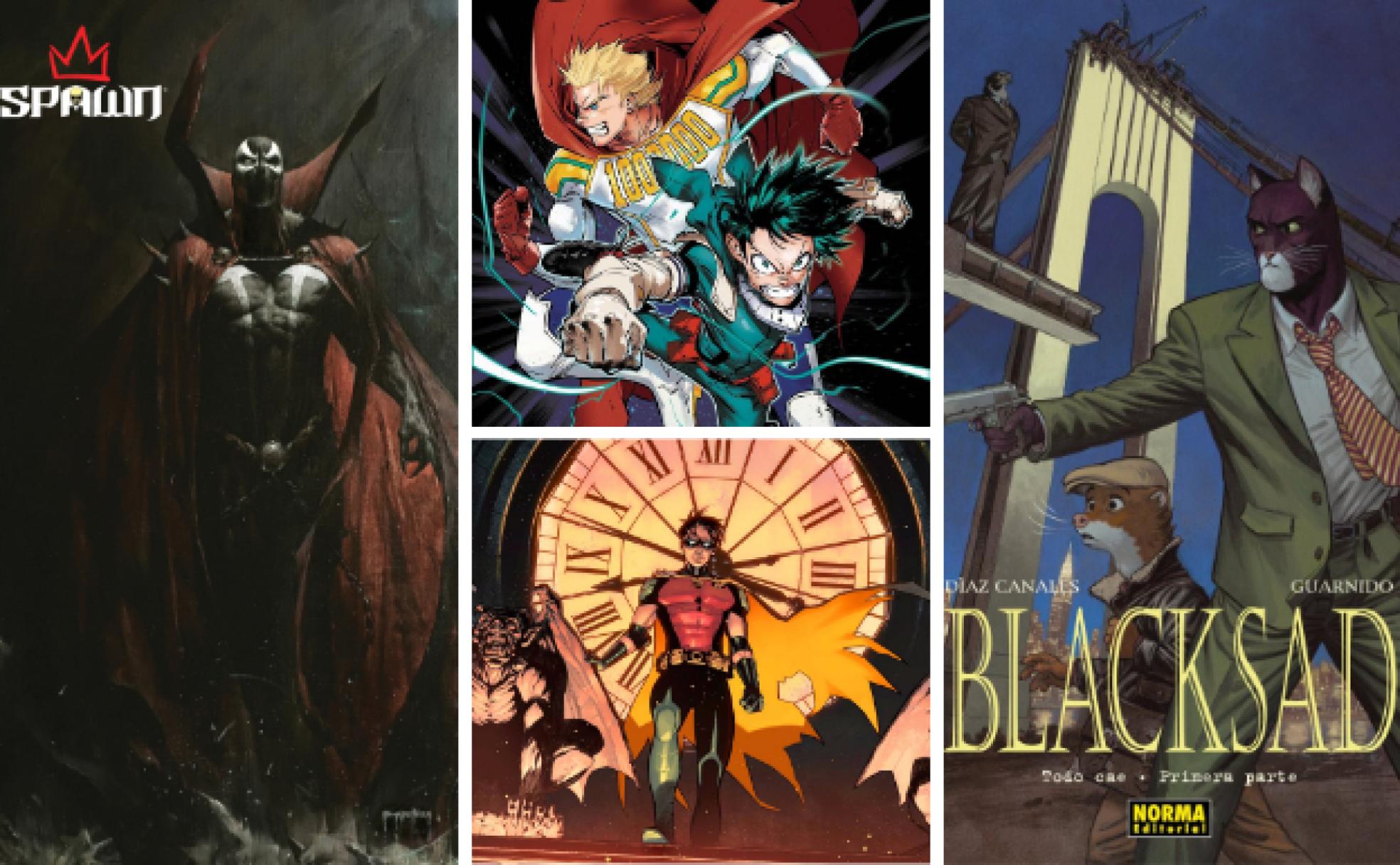 Spawn, My Hero Academia, Robin y Blacksad, por granadinos. 