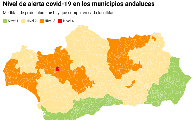 Consulta los niveles de alerta y las restricciones de cada municipio de Andalucía los próximos siete días