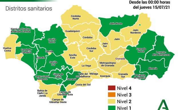 Consulta el nivel de alerta y las restricciones de cada municipio de Andalucía durante la próxima semana