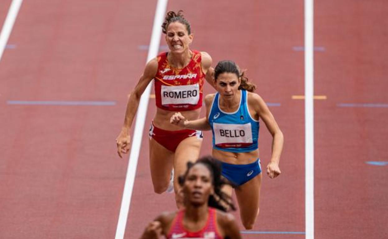 Natalia Romero en su carrera en Tokyo.