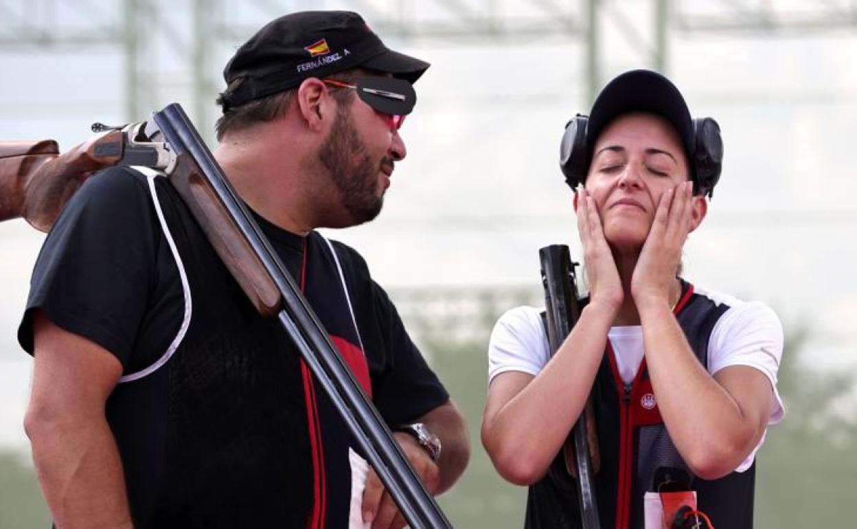 Alberto Fernándedz y Fátima Gálvez, durante la final en la que ganaron el oro. 