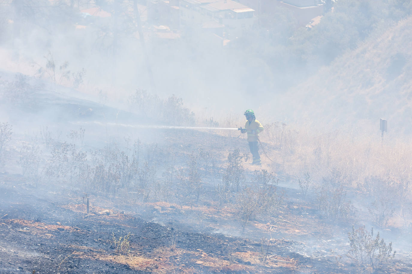 Las imágenes del incendio declarado este sábado en el popular enclave de la ciudad granadina