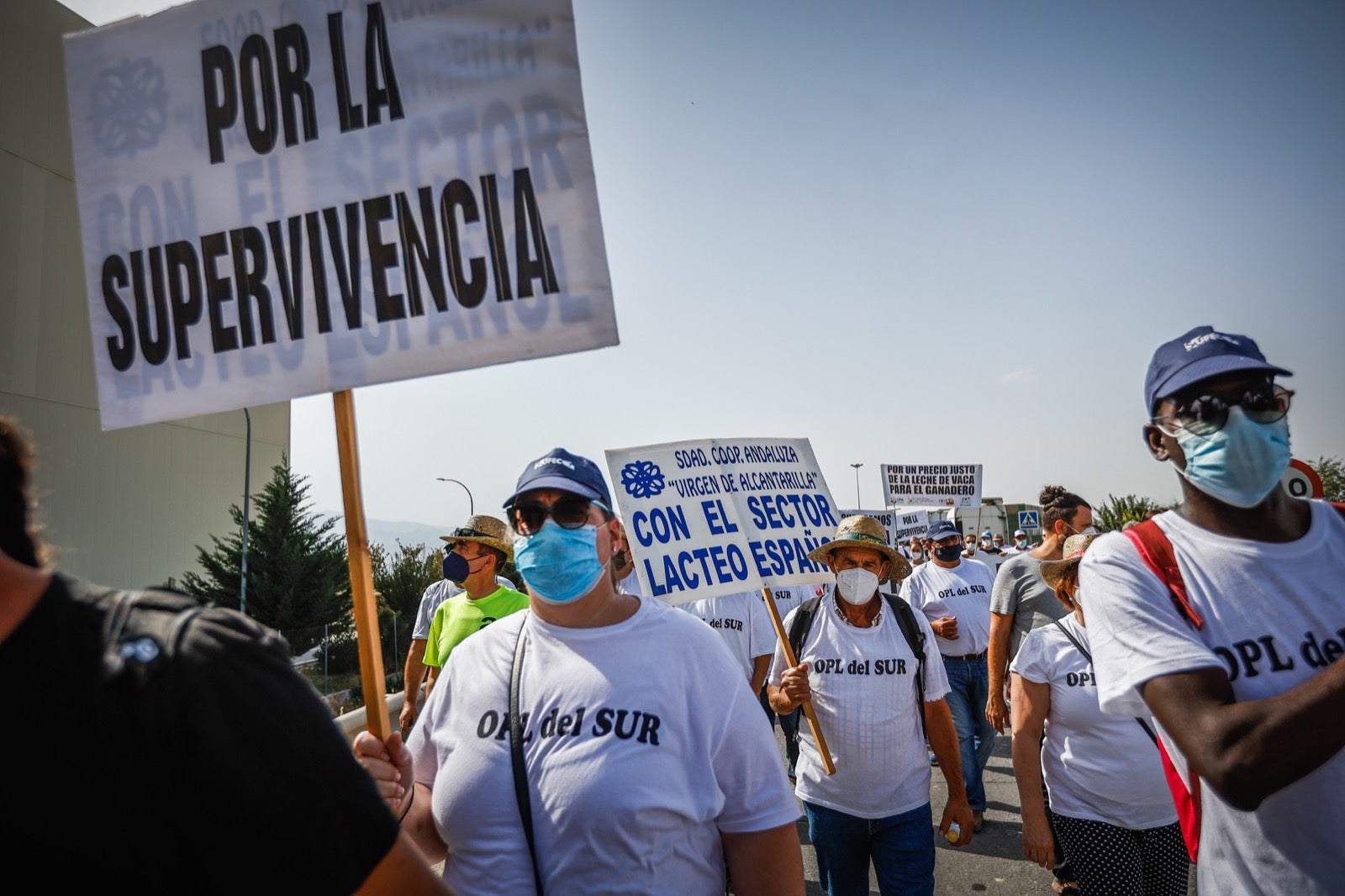 Medio millar de personas y 50 tractores apoyan a los productores por unos precios justos de la leche