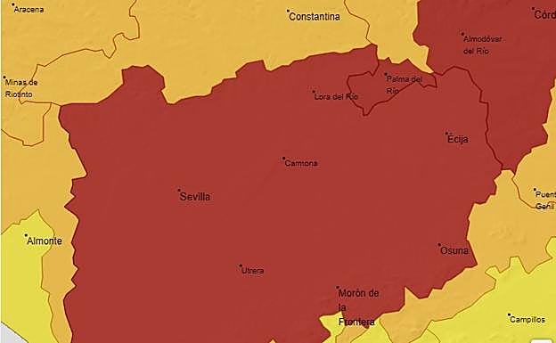 Aviso rojo en Sevilla. 