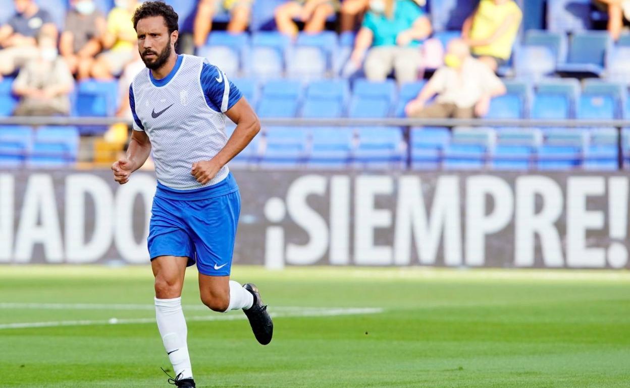 El central durante el calentamiento. 