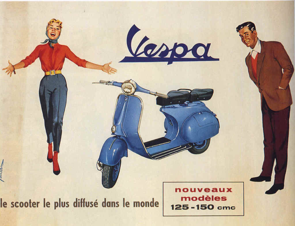 Un anuncio antiguo de la Vespa. 