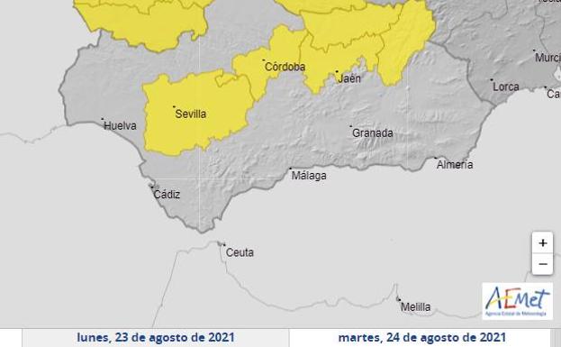 Predicción de la Aemet para este lunes.