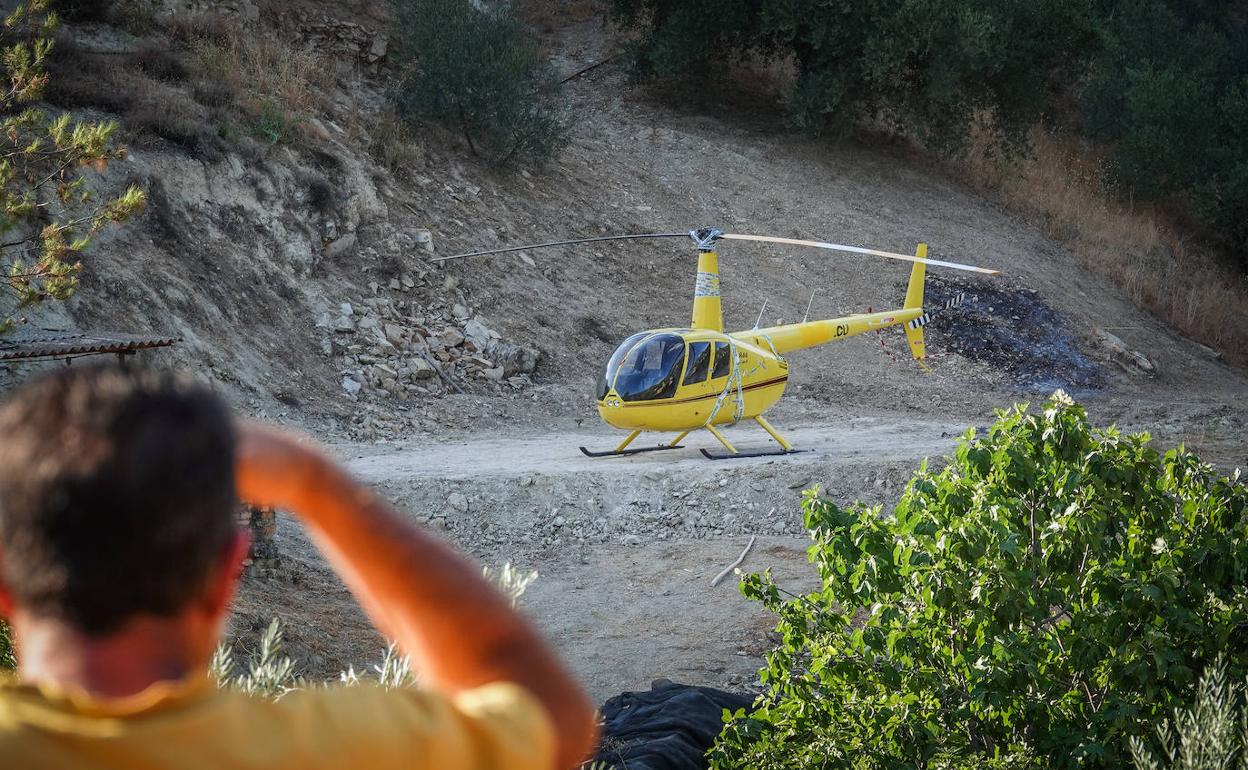 La aeronave fue intervenida en el helipuerto camuflado que habían preparado