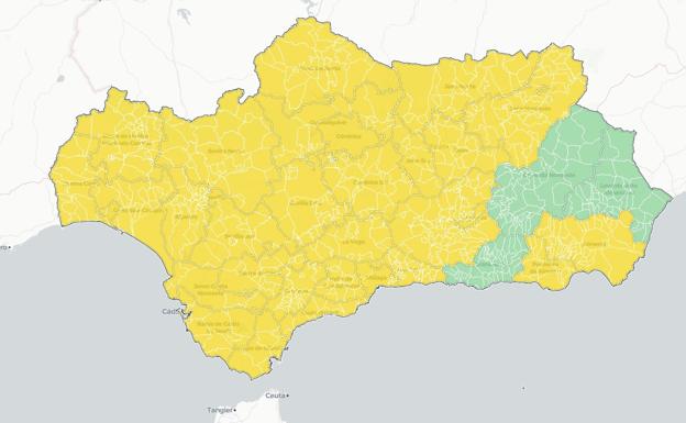 La tasa covid de todos los municipios de Andalucía a dos días de revisar el toque de queda