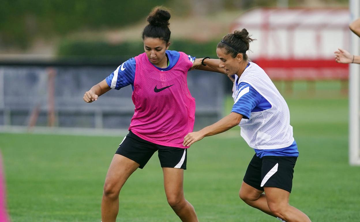 Inés Faddi y Urre en un entrenamiento de la semana. 