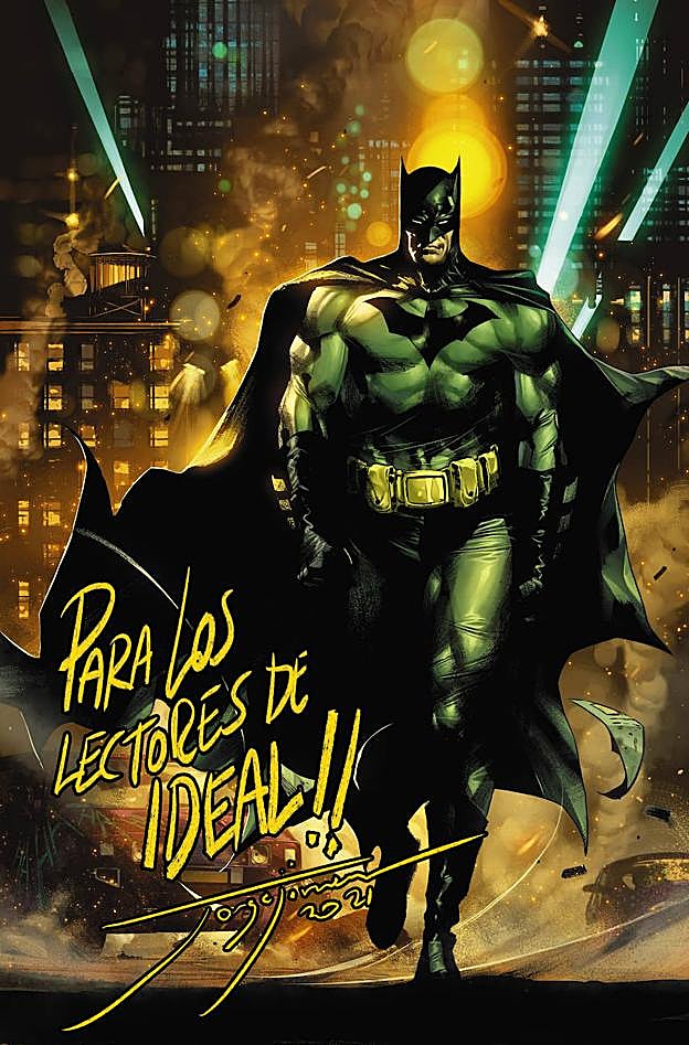 Dibujo de Batman dedicado a los lectores de Ideal por Jorge Jiménez. 