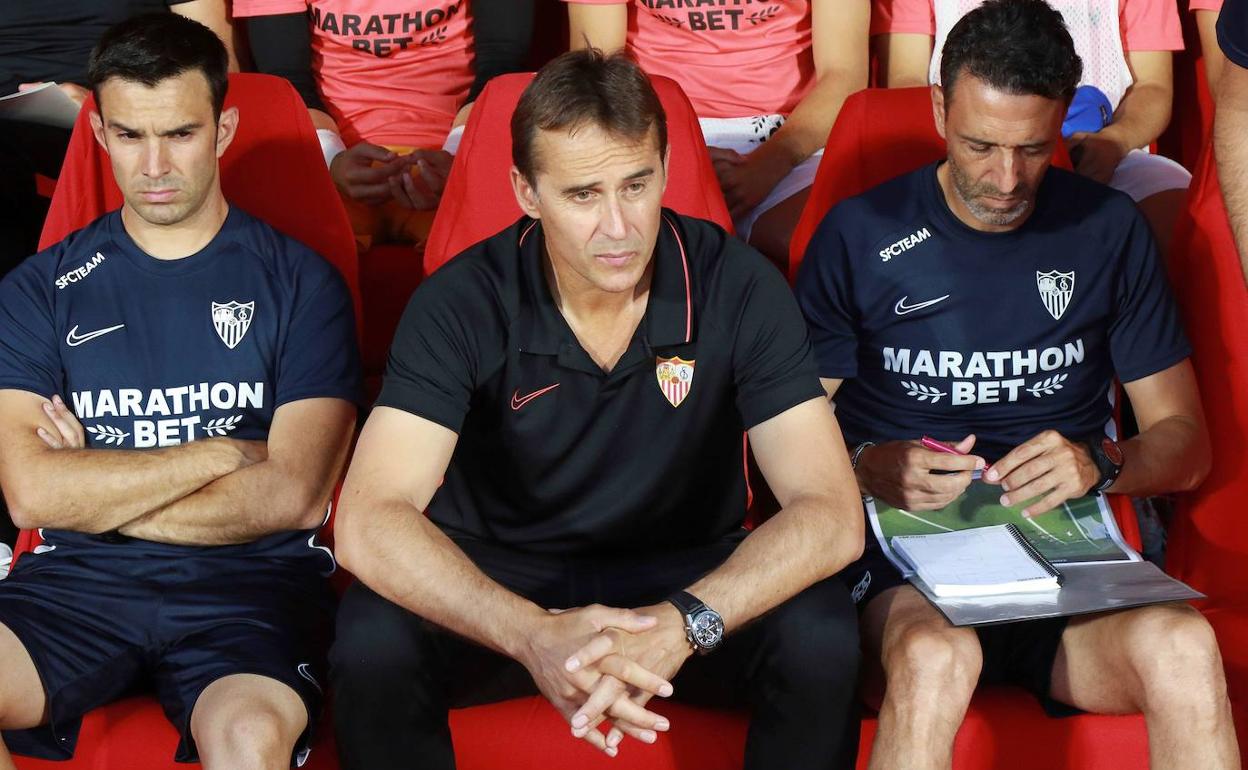 Julen Lopetegui, en una visita a Los Cármenes. 