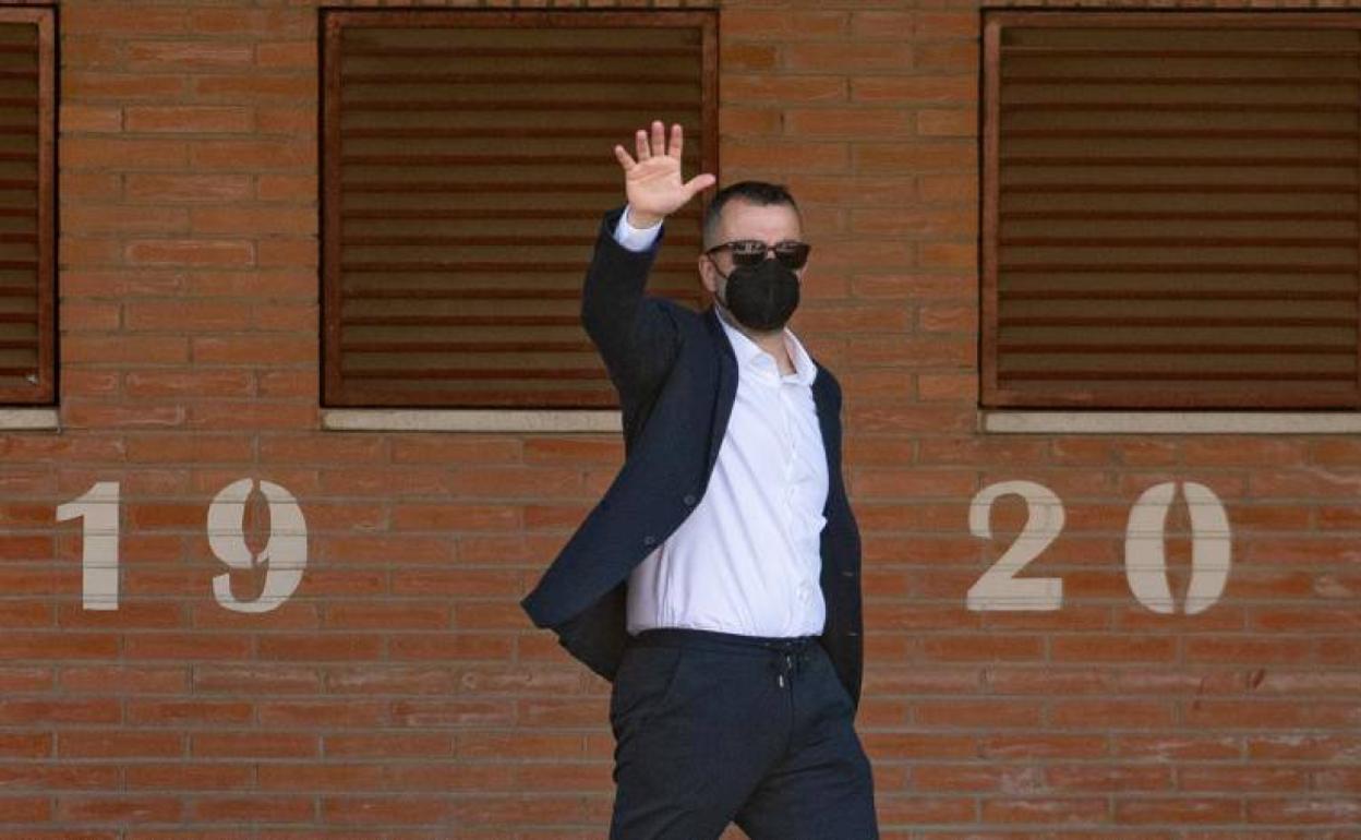 Diego Martínez, el día de su despedida como entrenador del Granada. 