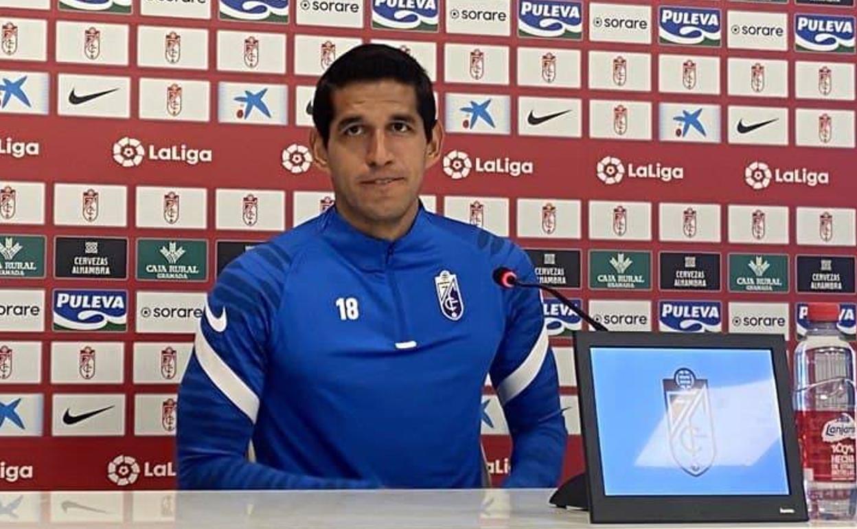 Luis Abram en la Ciudad Deportiva, durante su comparecencia. 