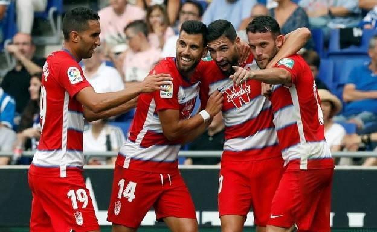 El Granada de Diego Martínez, que aquí celebra uno de los tres goles que marcó en casa del Espanyol, ganó 16 partidos de Liga en la temporada 2019/20. 