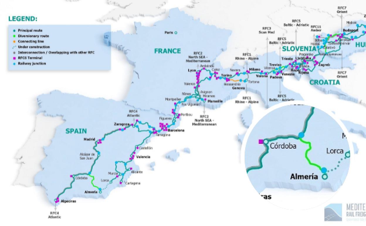 Granada-Almería, la línea borrosa en los mapas del Corredor Mediterráneo