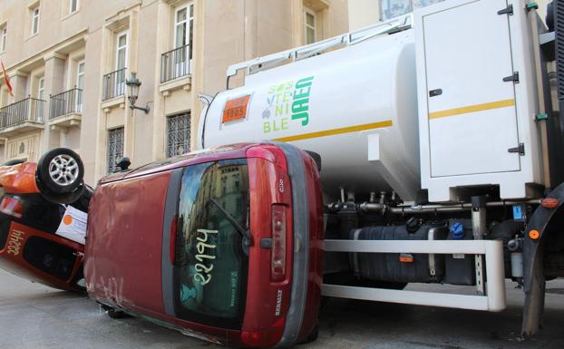 En el simulacro intervinieron tres vehículos. 