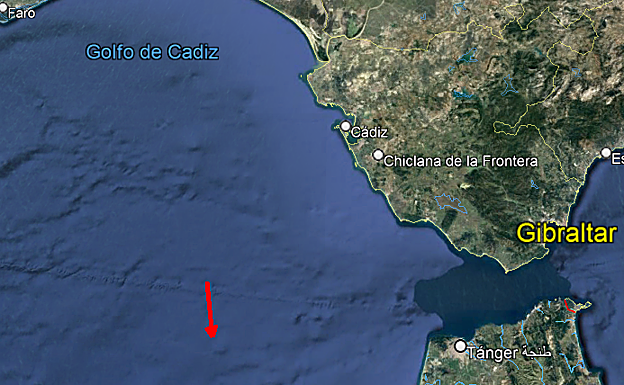 Trayectoria recorrida por el meteoro.