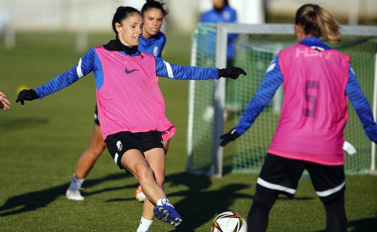 Cristina Moreno durante un entrenamiento. 