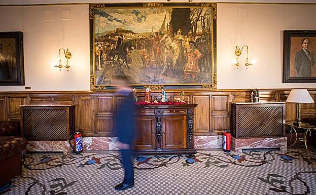 Copia del cuadro de Pradilla que está en el pasillo de alcaldía del Ayuntamiento. 