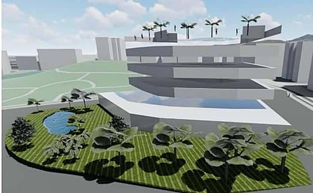 Imagen principal - Recreación del hotel de Motril, la parcela donde se ubicará e imagen aérea de los terrenos de Salobreña donde se harán los resors.