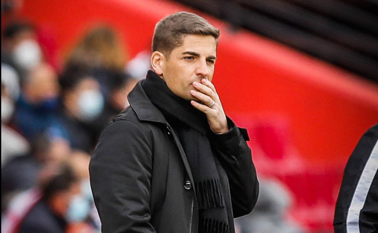 Robert Moreno, en el partido de este domingo. 