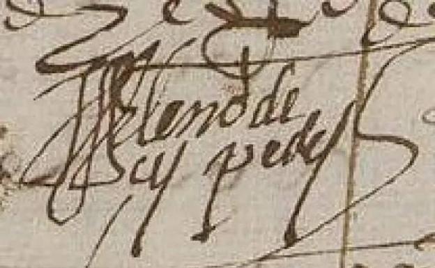 La firma de Eleno de Céspeedes.