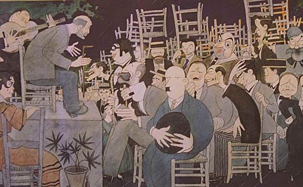 Ilustración del cartel del Concurso del Cante Jondo realizada por Manuel Ángeles Ortiz. 