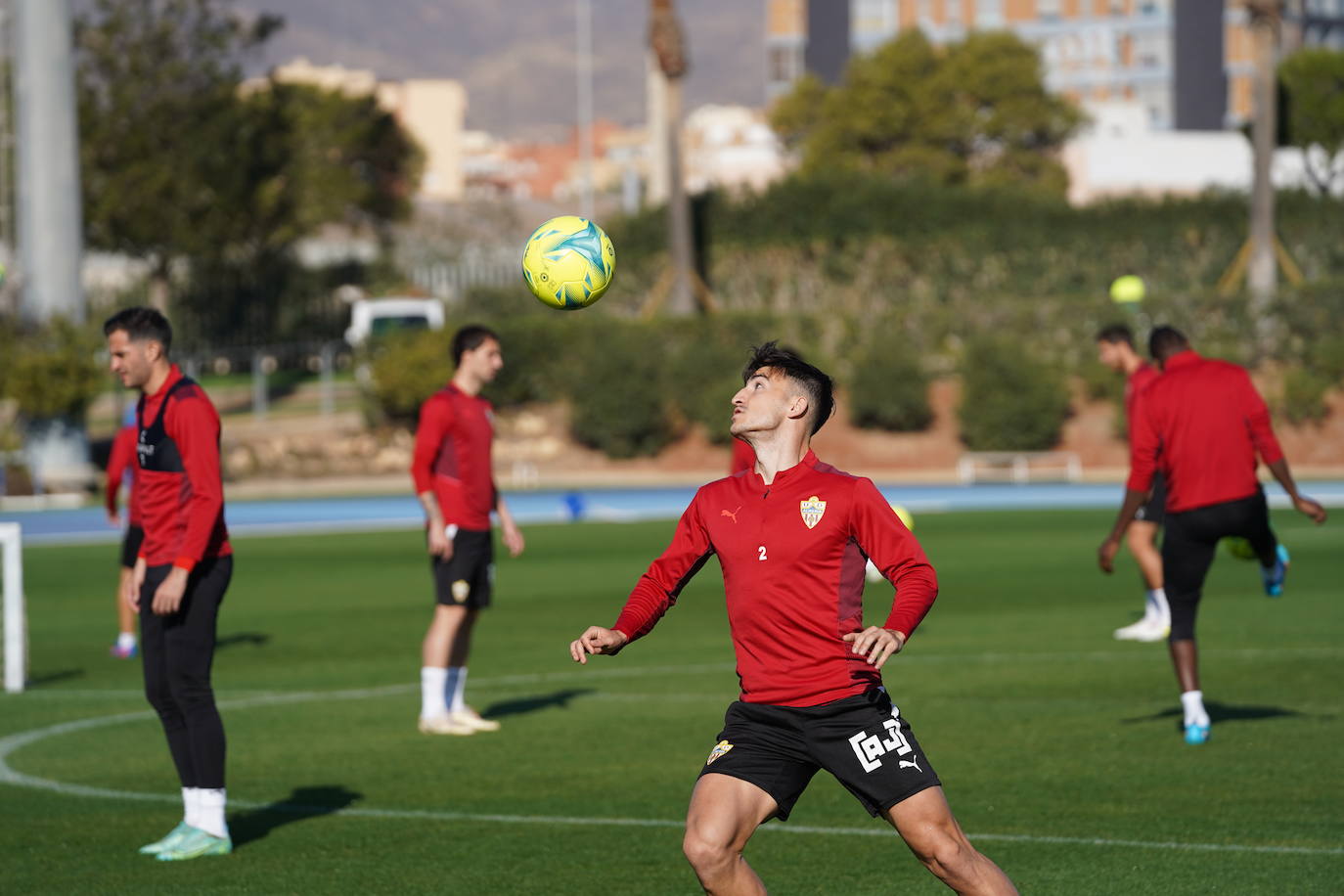 Momento del entrenamiento de la UD Almería.