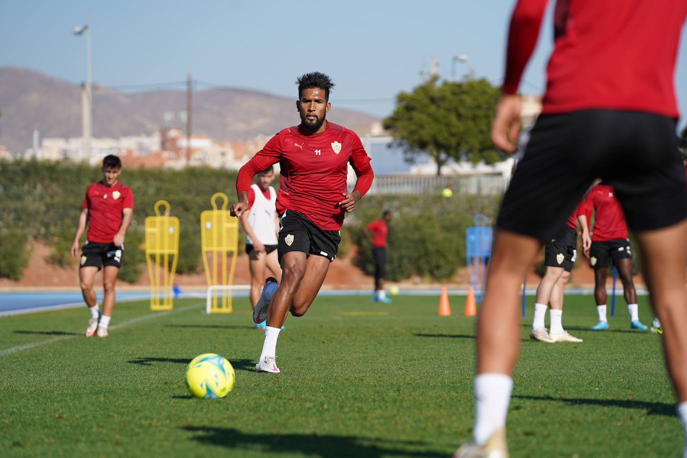 Momento del entrenamiento de la UD Almería.