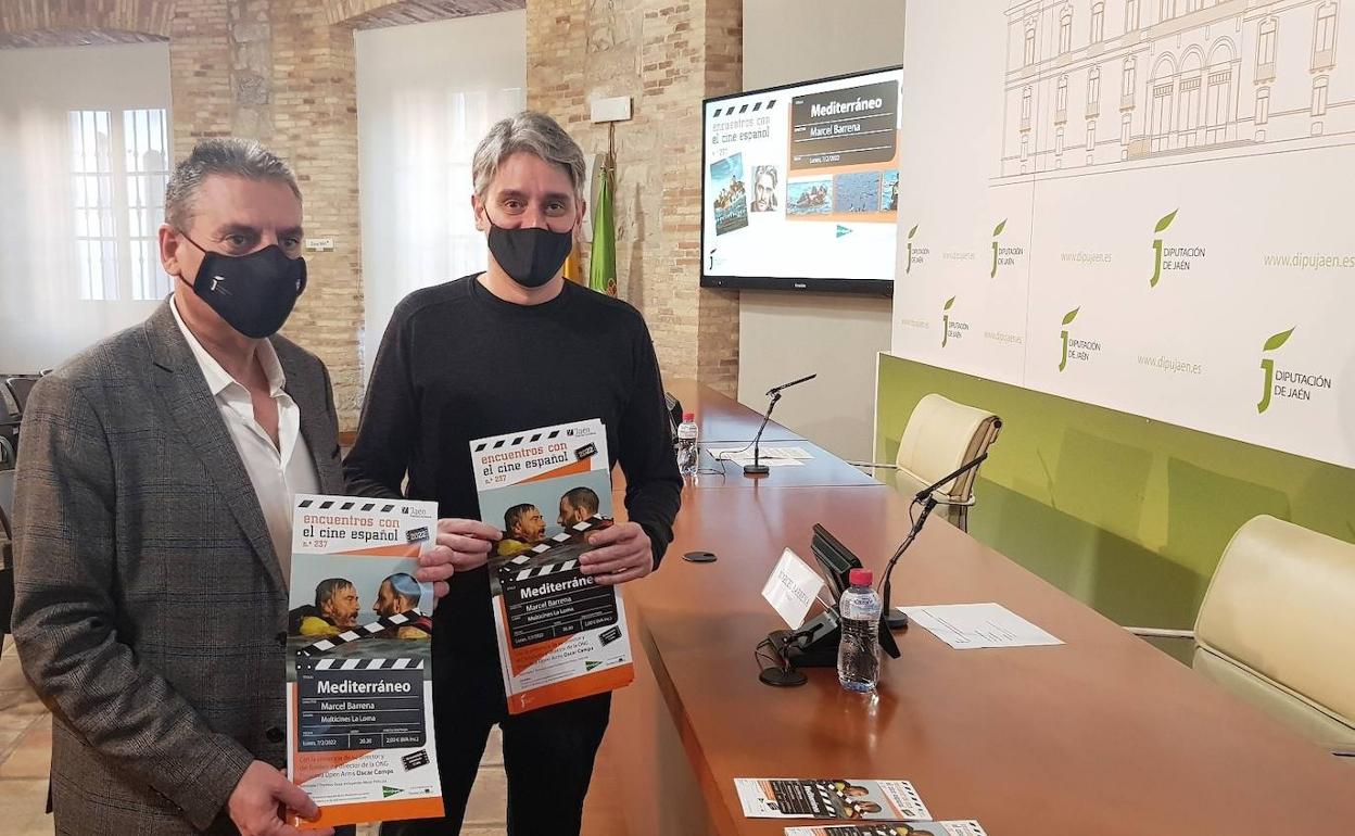 Ángel Vera y Marcel Barrena, en la presentación de «Mediterráneo» en los Encuentros con el Cine Español. 