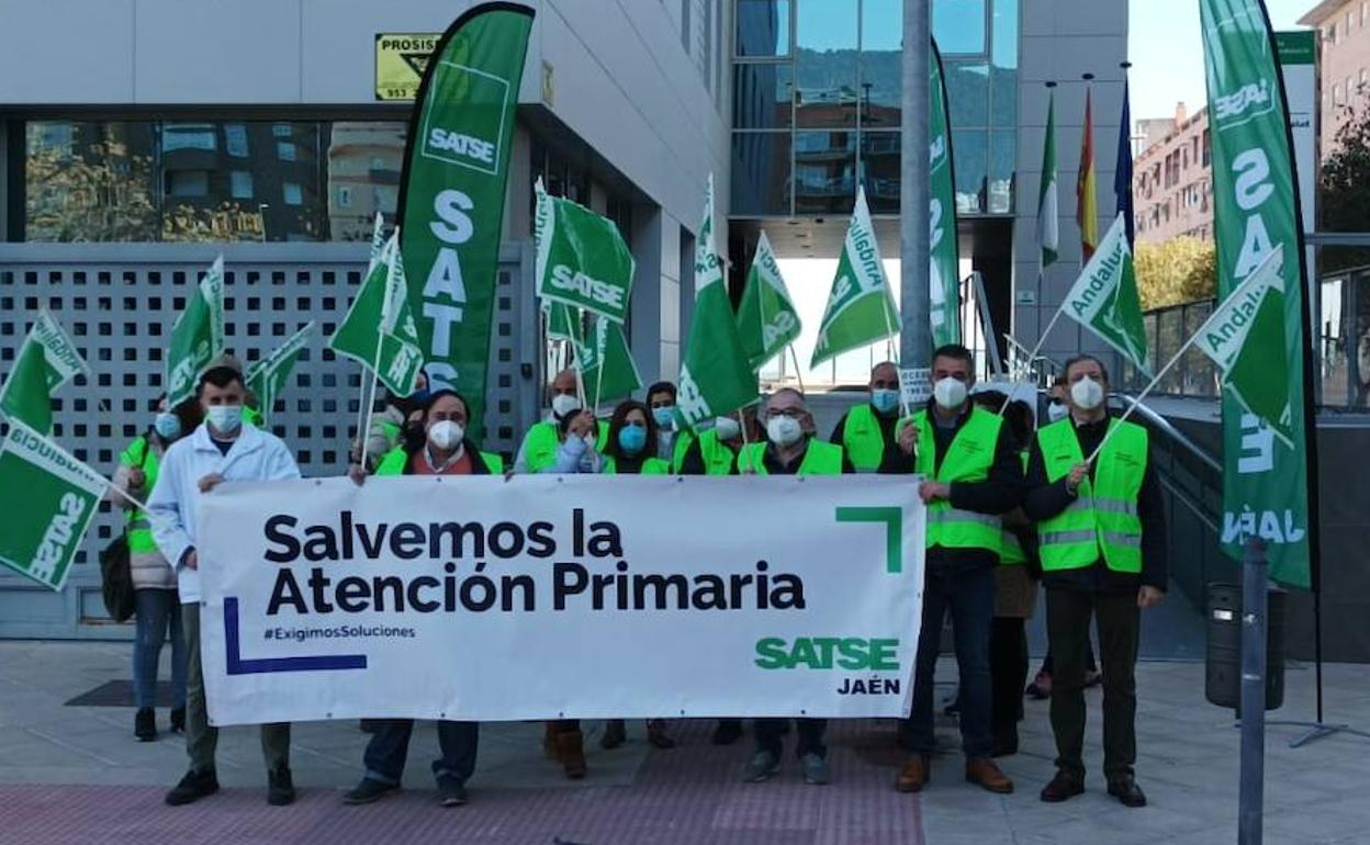 Concentración de este jueves de Satse en Jaén. 