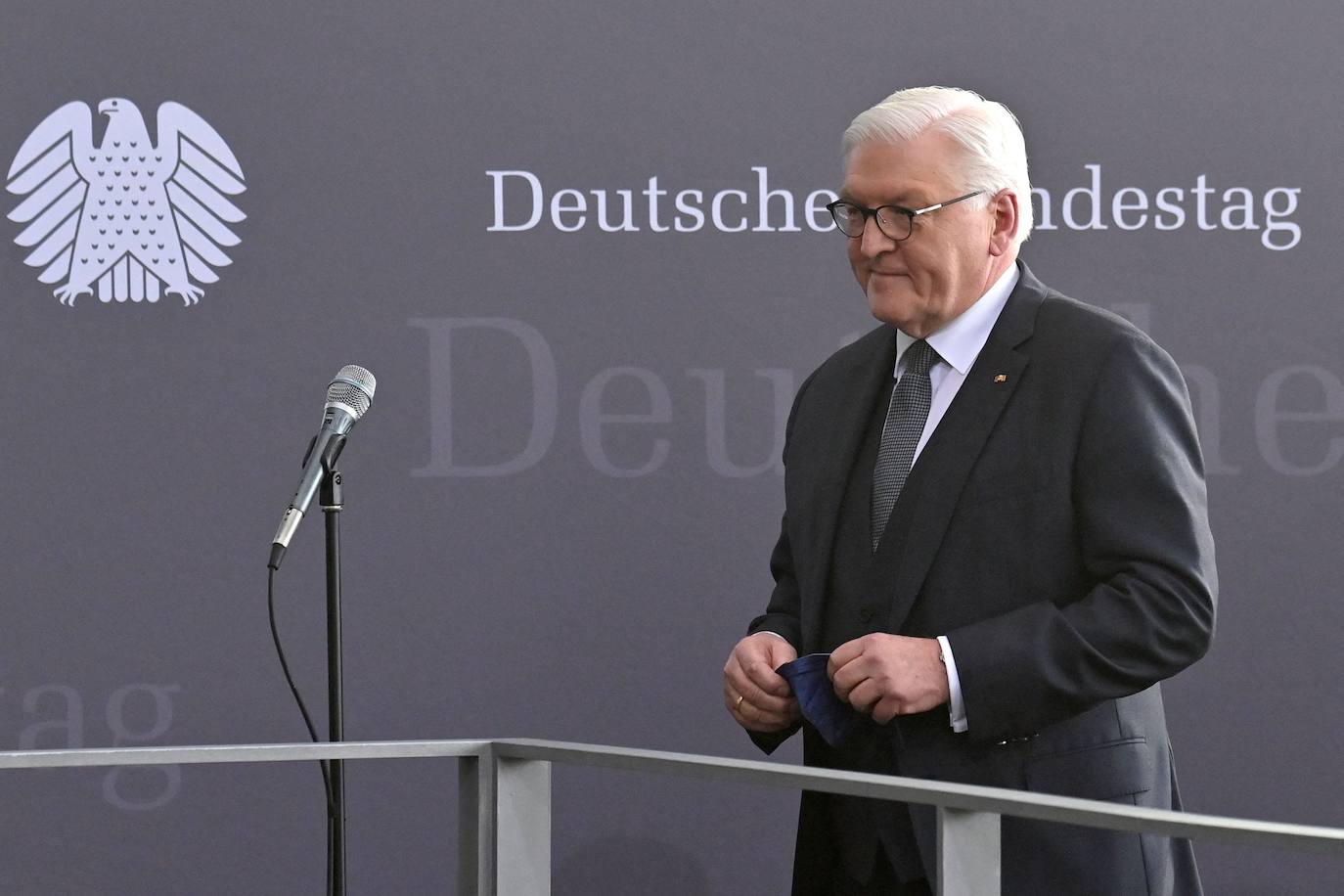 Frank-Walter Steinmeier, este domingo, en su reelección.