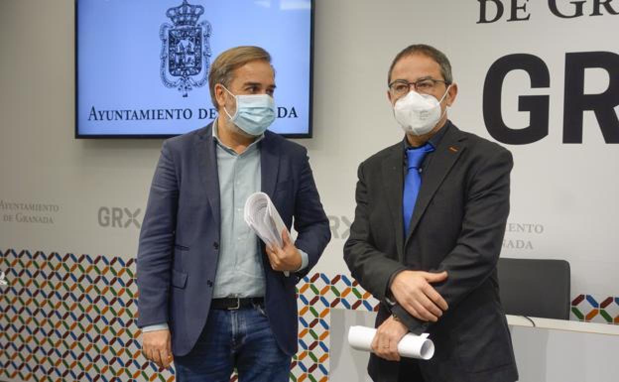 Los ediles Jacobo Calvo y Miguel Ángel Fernández Madrid. 